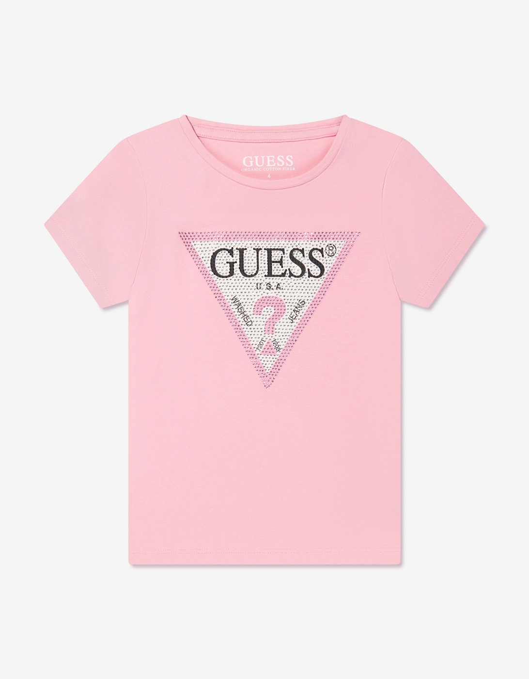 Girls Logo Print T-Shirt in Pink, 5 of 4