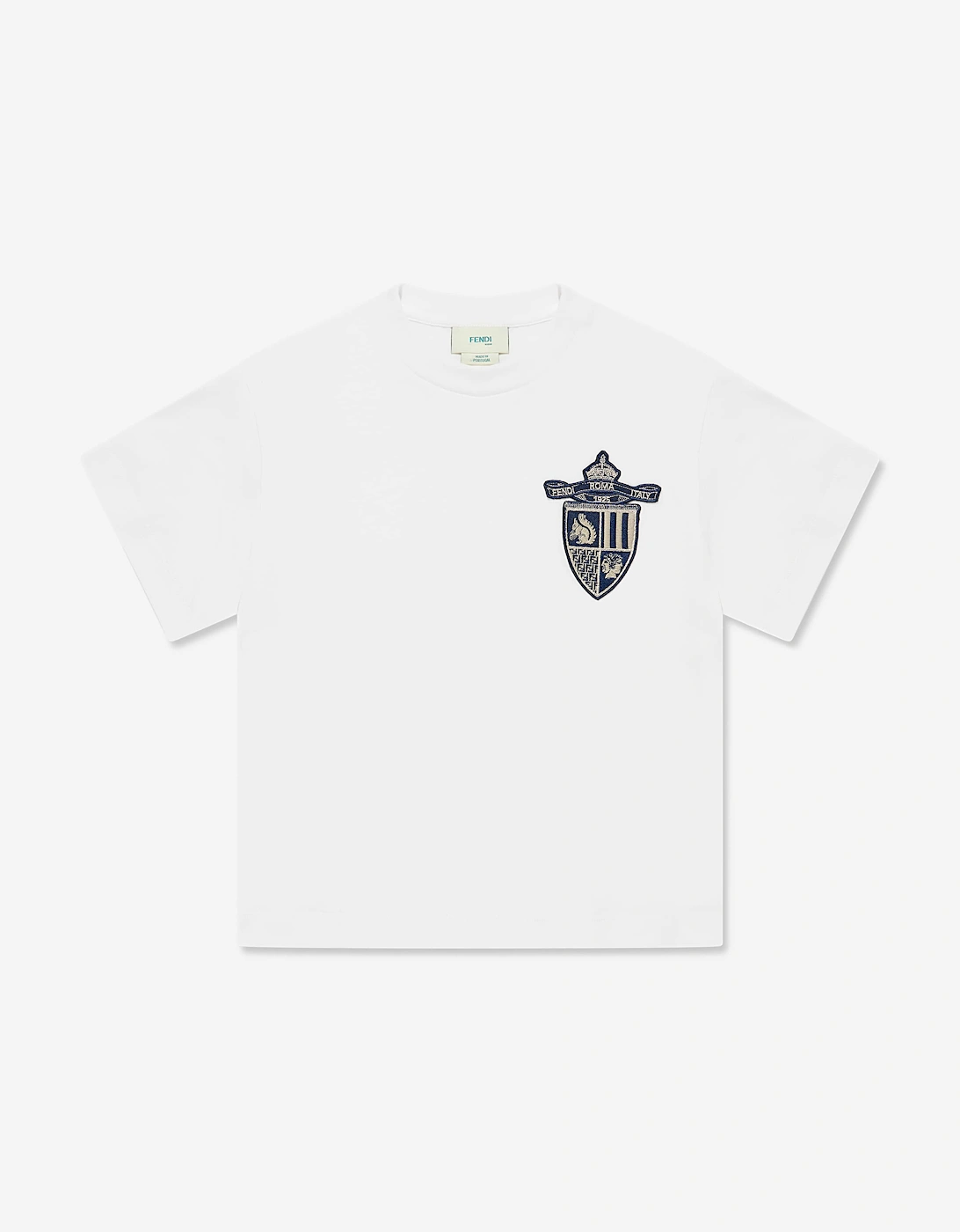 Fendi Boys White 'S Shield T-Shirt In - : 7 Years Size 7 Yrs Kids