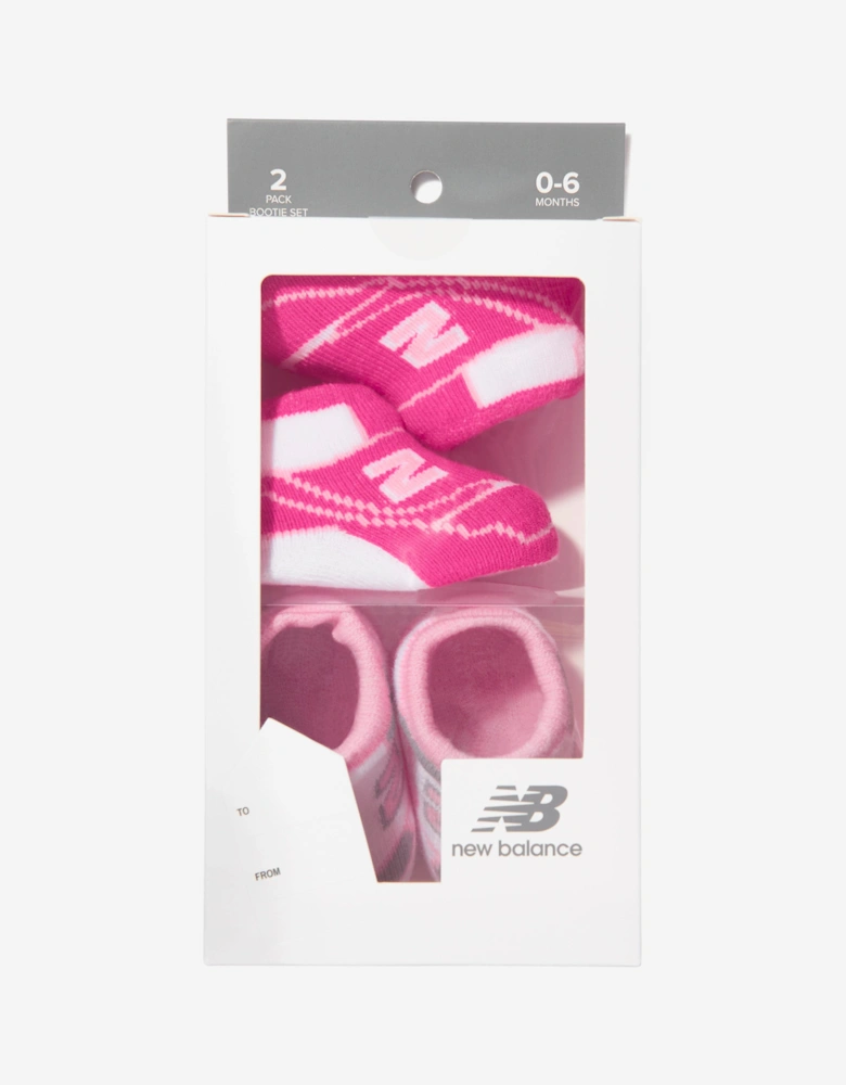 Baby Girls 2 Pack Bootie Set in Pink