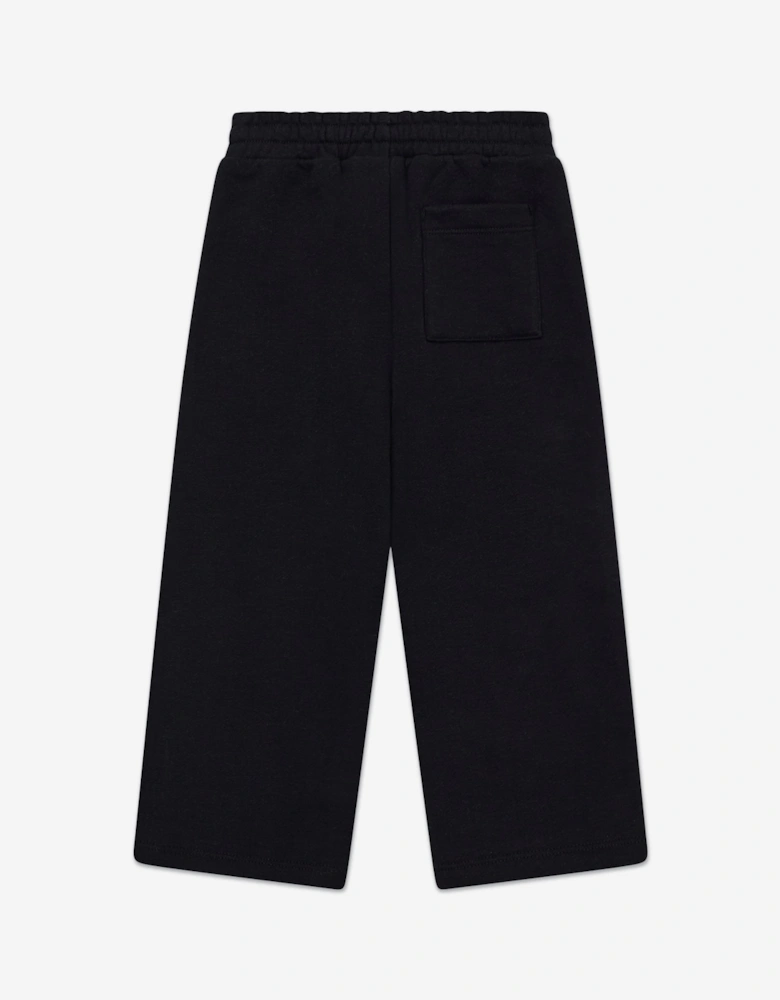 Kids Emblem Applique Joggers in Black