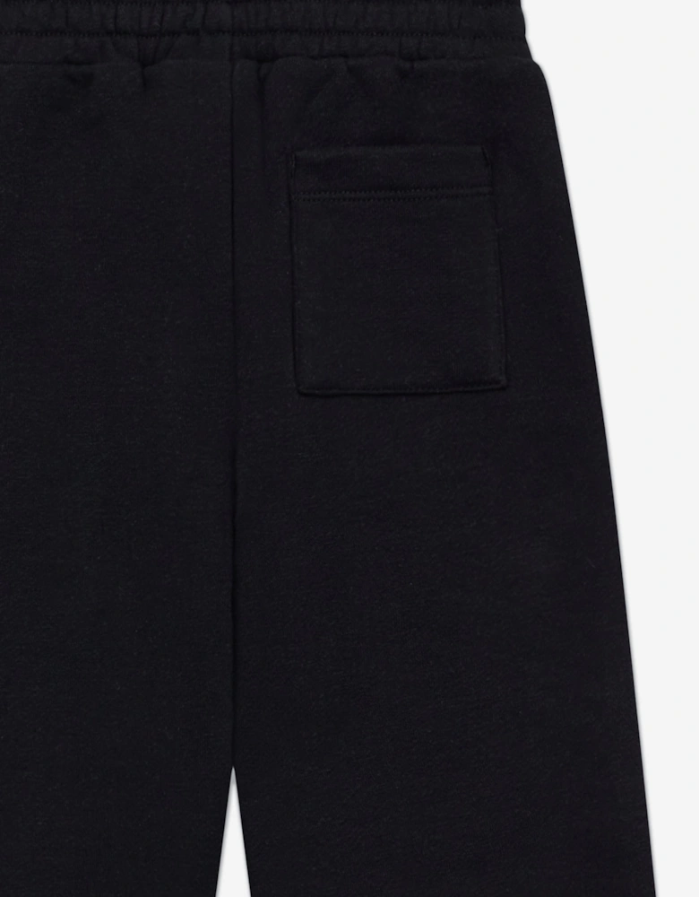 Kids Emblem Applique Joggers in Black