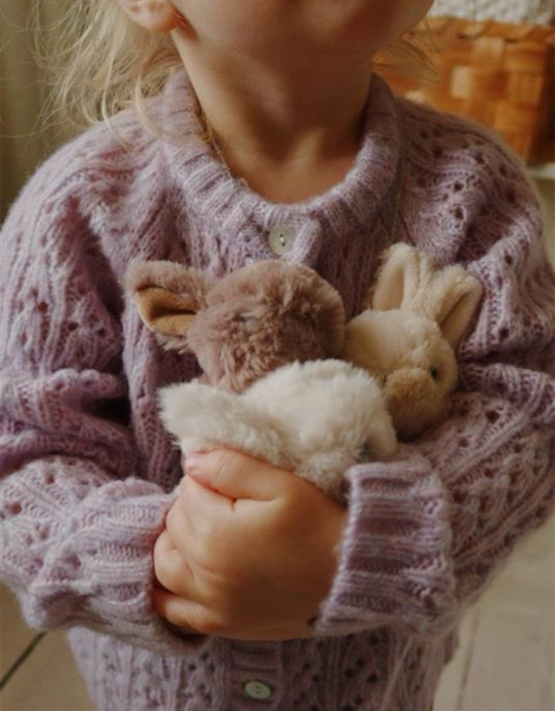 Bunny Soft Toys With Bed in Brown (11cm)