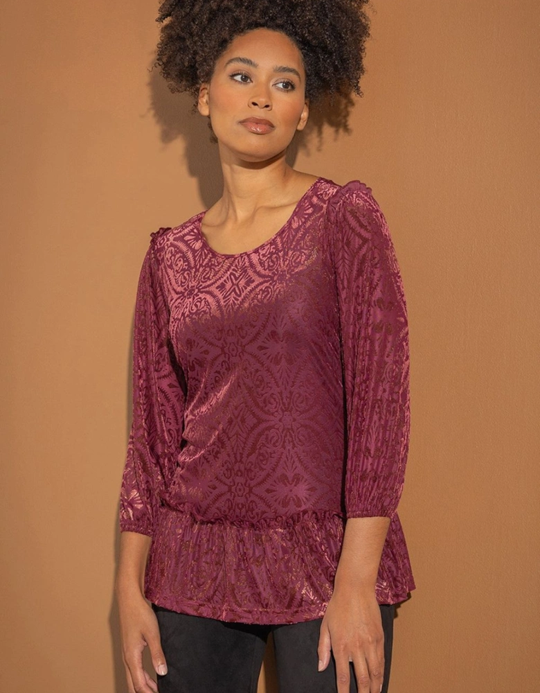 Shimmer Burnout Velour Top