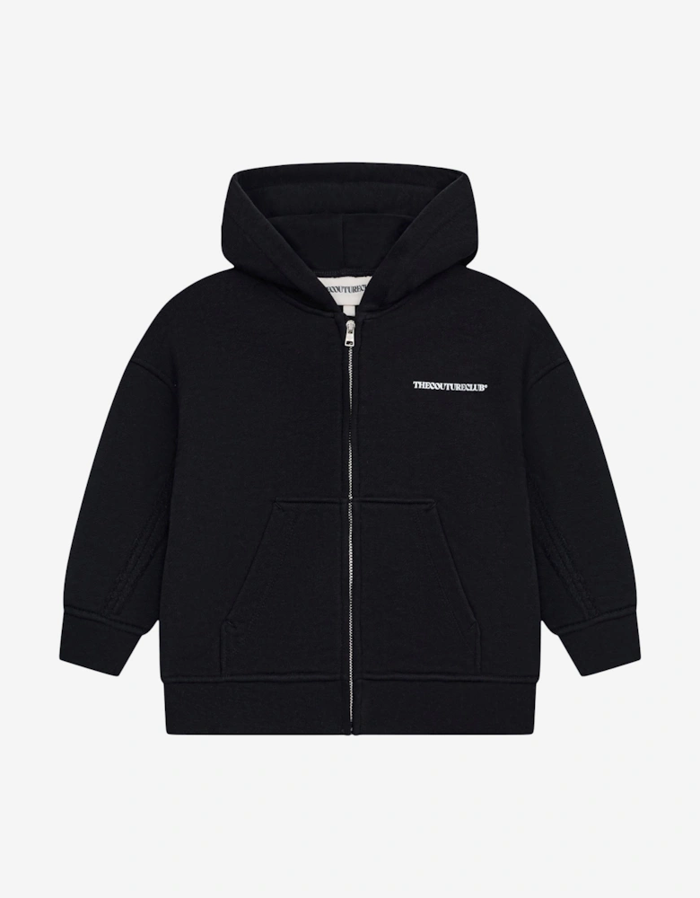 Kids Copyright Zip Through Hoodie in Black