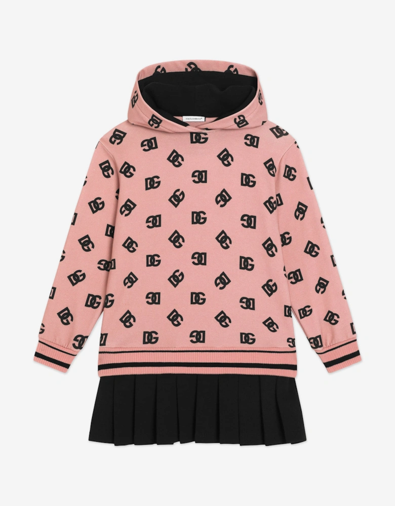 Girls DG Logo Sweater Dress in Pink