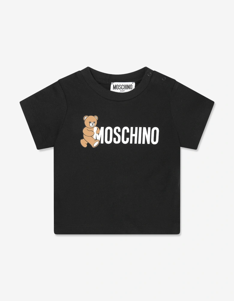 Baby Teddy Bear Logo T-Shirt in Black