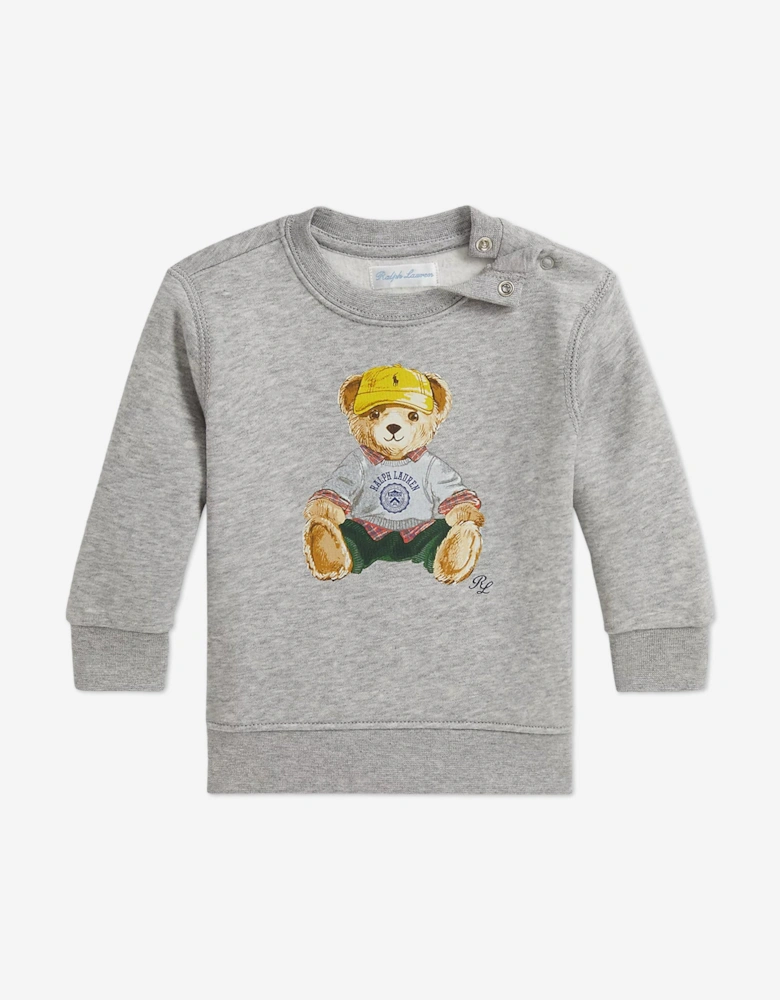 Baby Boys Bear Sweatshirt in Grey