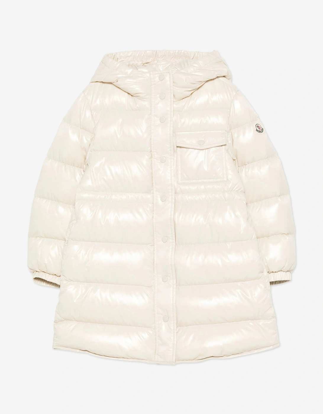 Girls Down Padded Dacca Long Parka in Ivory, 5 of 4
