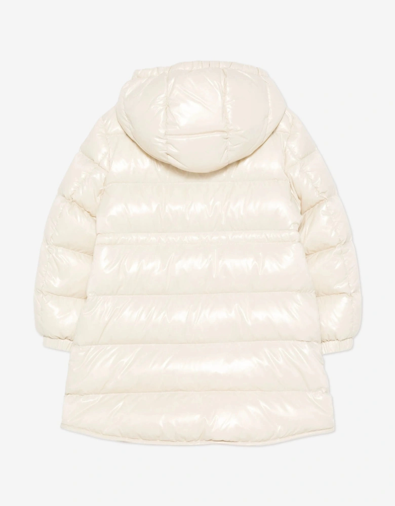 Girls Down Padded Dacca Long Parka in Ivory
