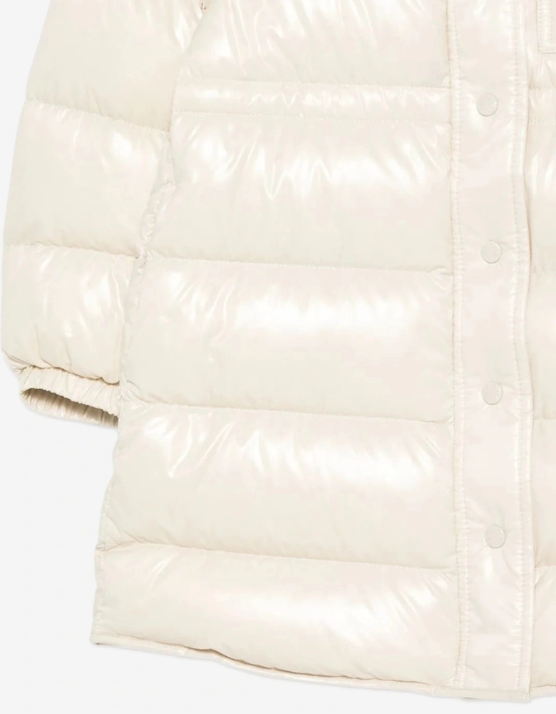 Girls Down Padded Dacca Long Parka in Ivory
