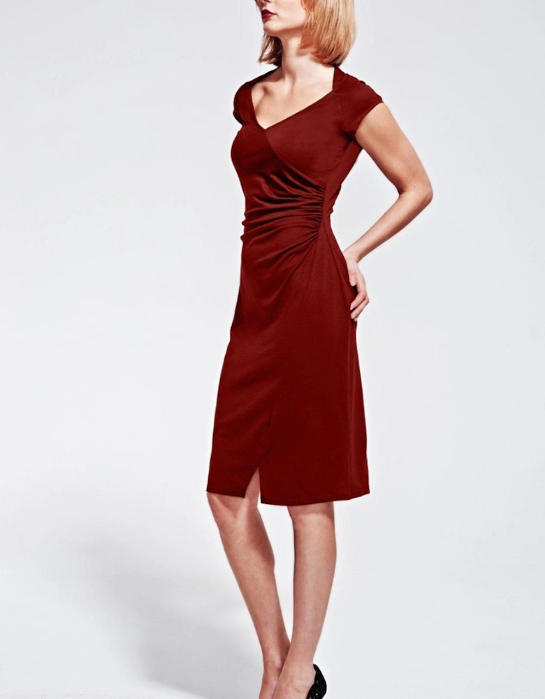 Raglan Sleeve Side Ruched Dress