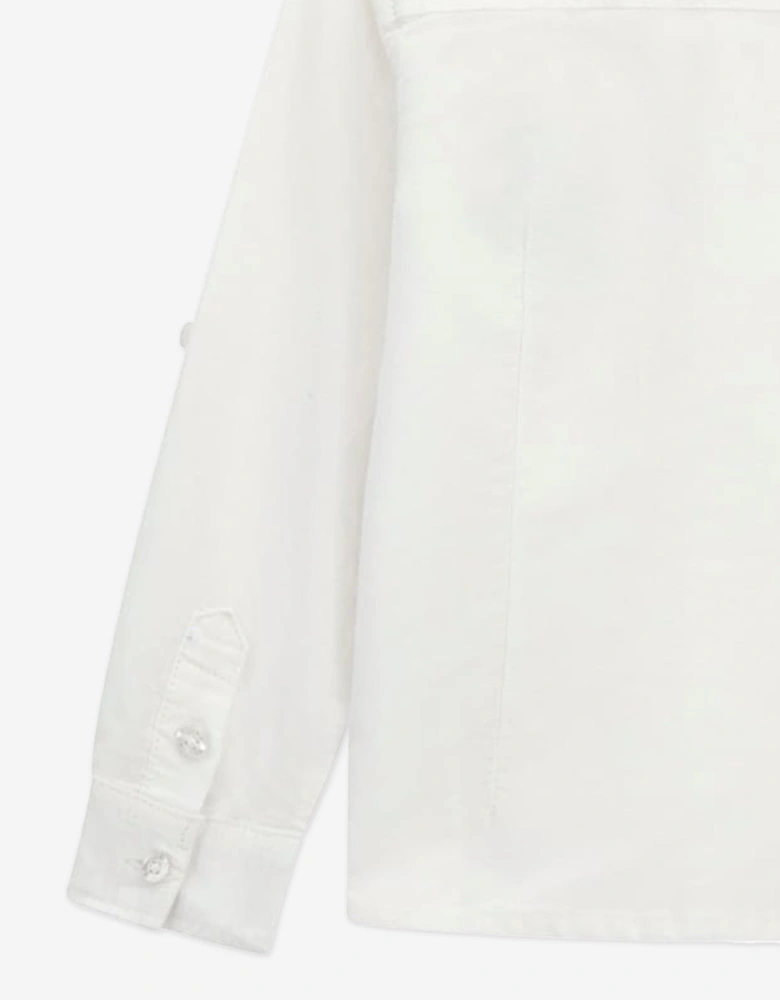 Boys Bear Oxford Shirt in White
