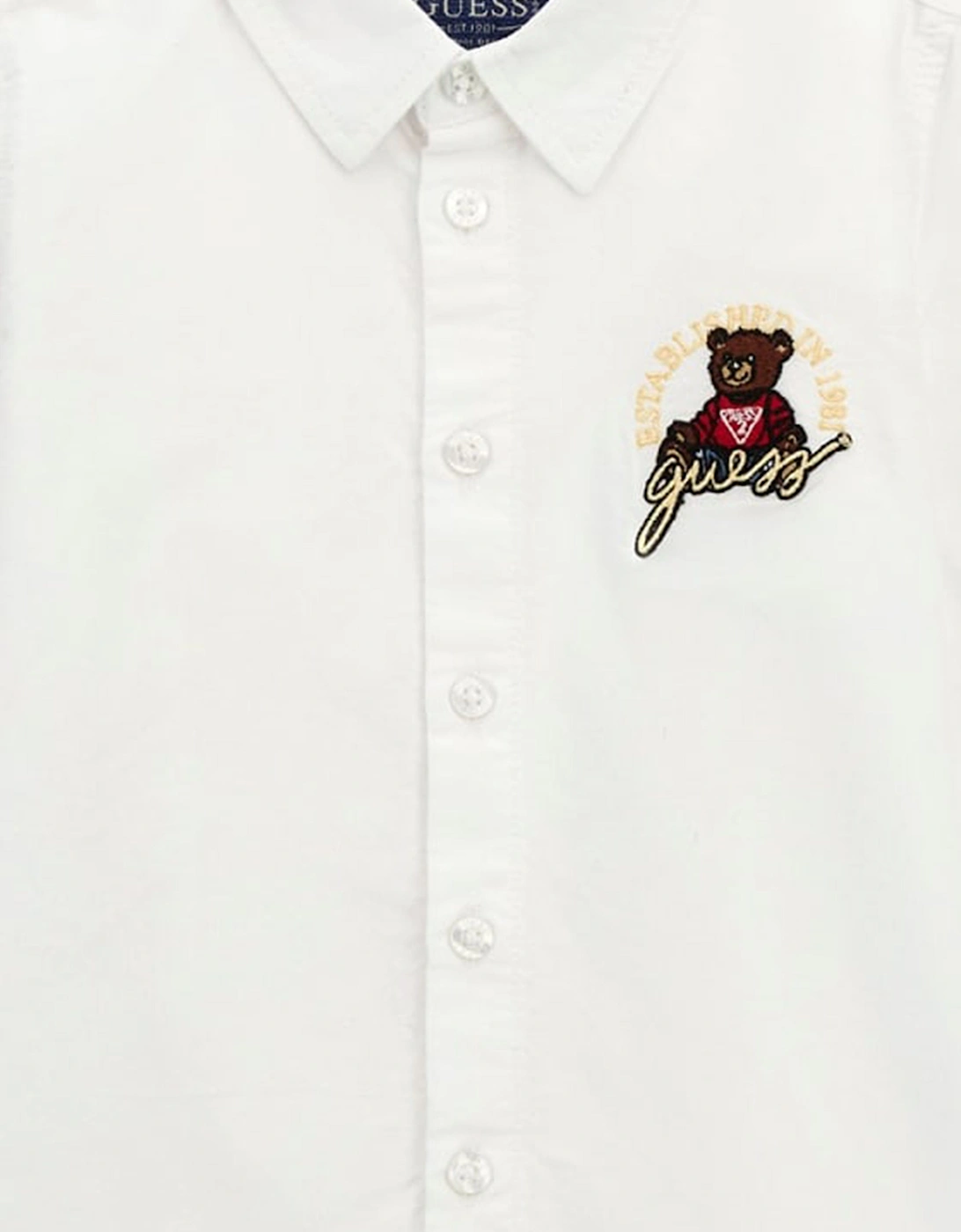 Boys Bear Oxford Shirt in White