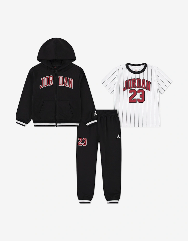 Kids MJ 23 FZ Tracksuit Set in Black