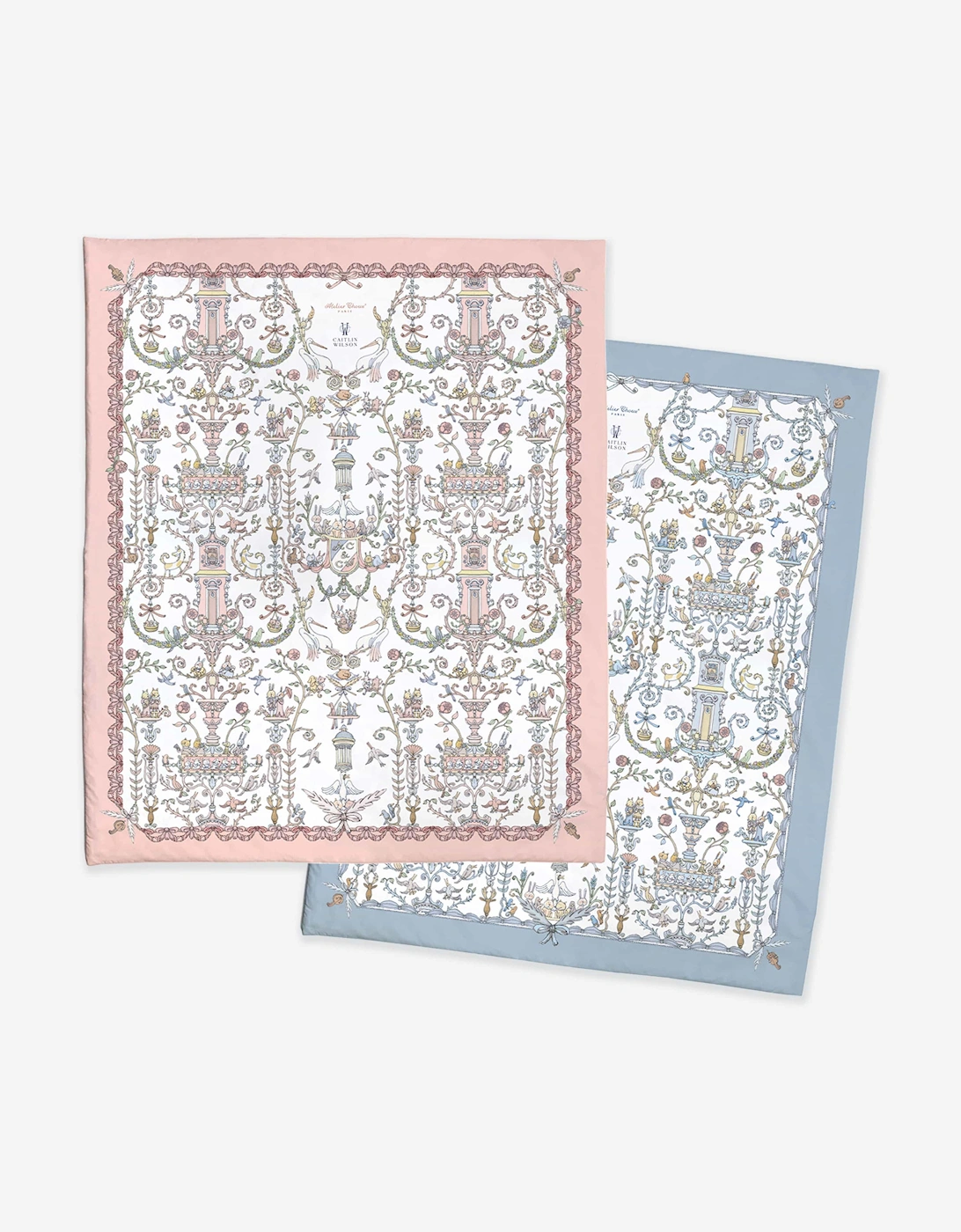 Atelier Choux Unisex Multi Baby Toile De Jouy & Caitlin Wilson Reversible Quilt In Colour (130Cm) - Size: One Size, Kids