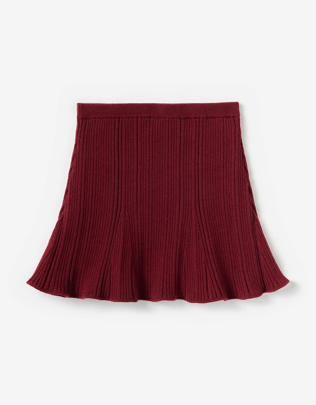 Girls Ribbed Knit Skirt in Red