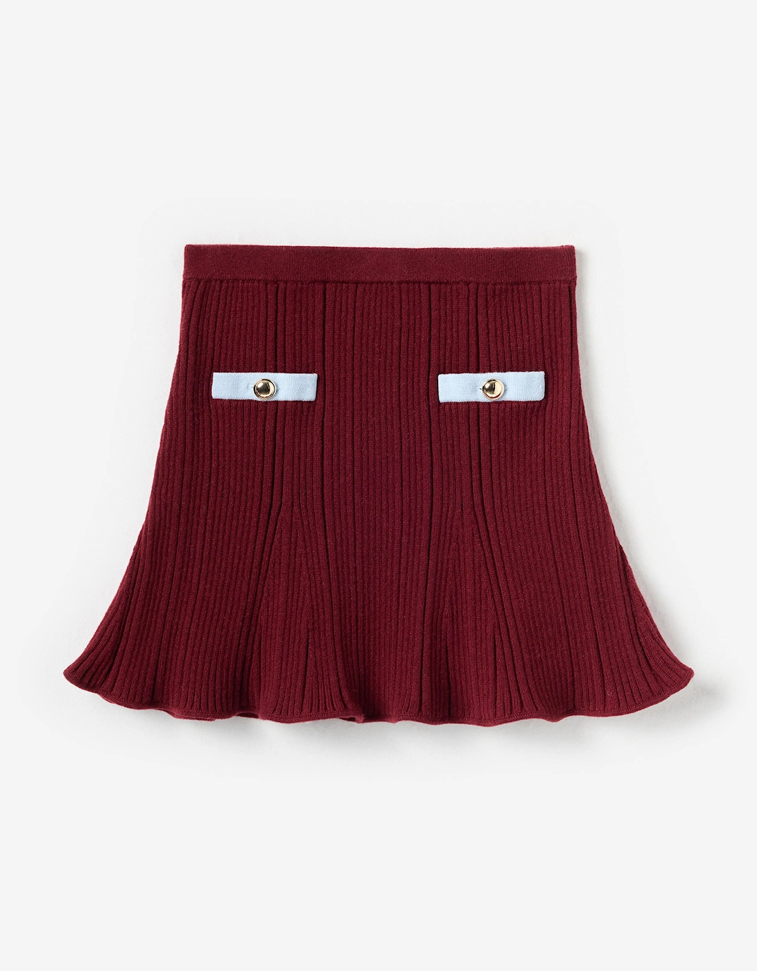 Girls Ribbed Knit Skirt in Red, 5 of 4