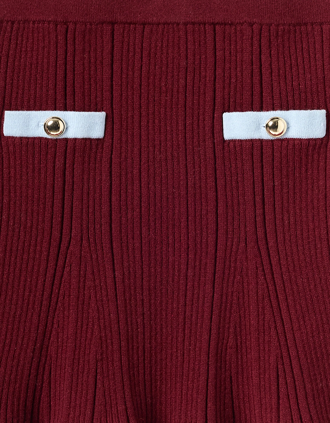Girls Ribbed Knit Skirt in Red