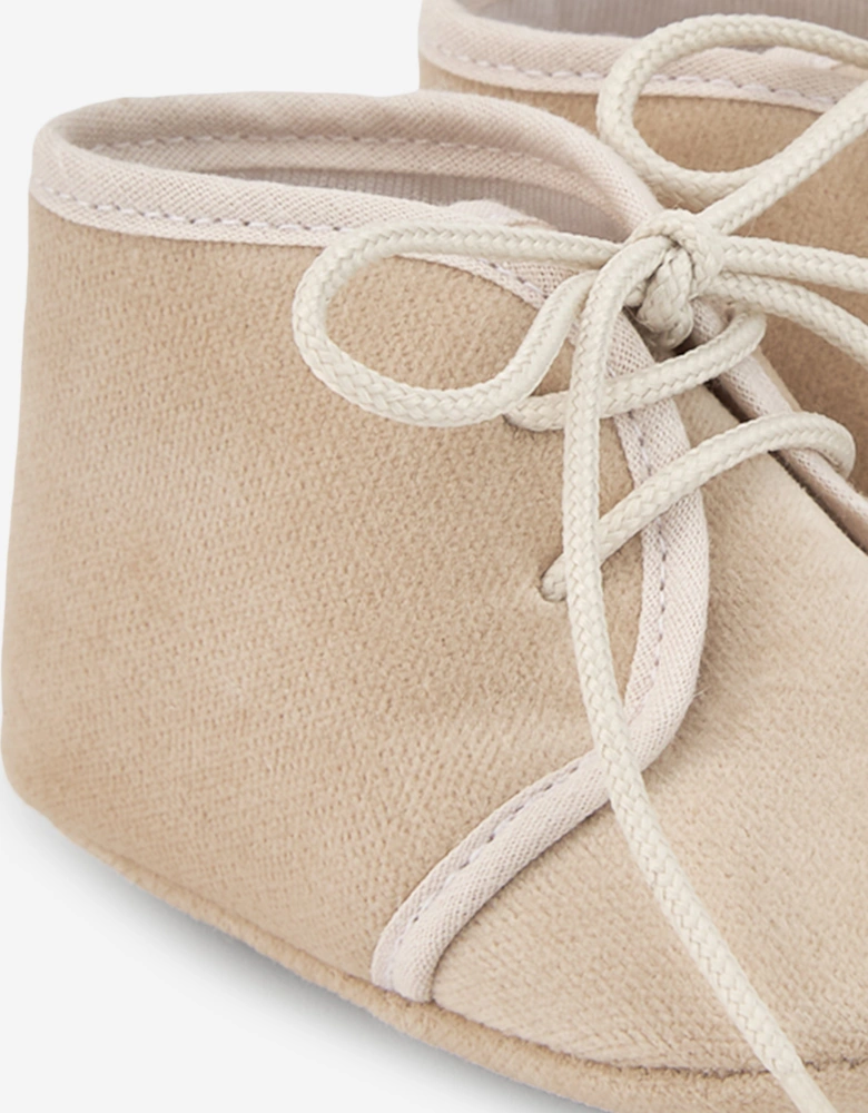 Baby Cotton Booties in Beige