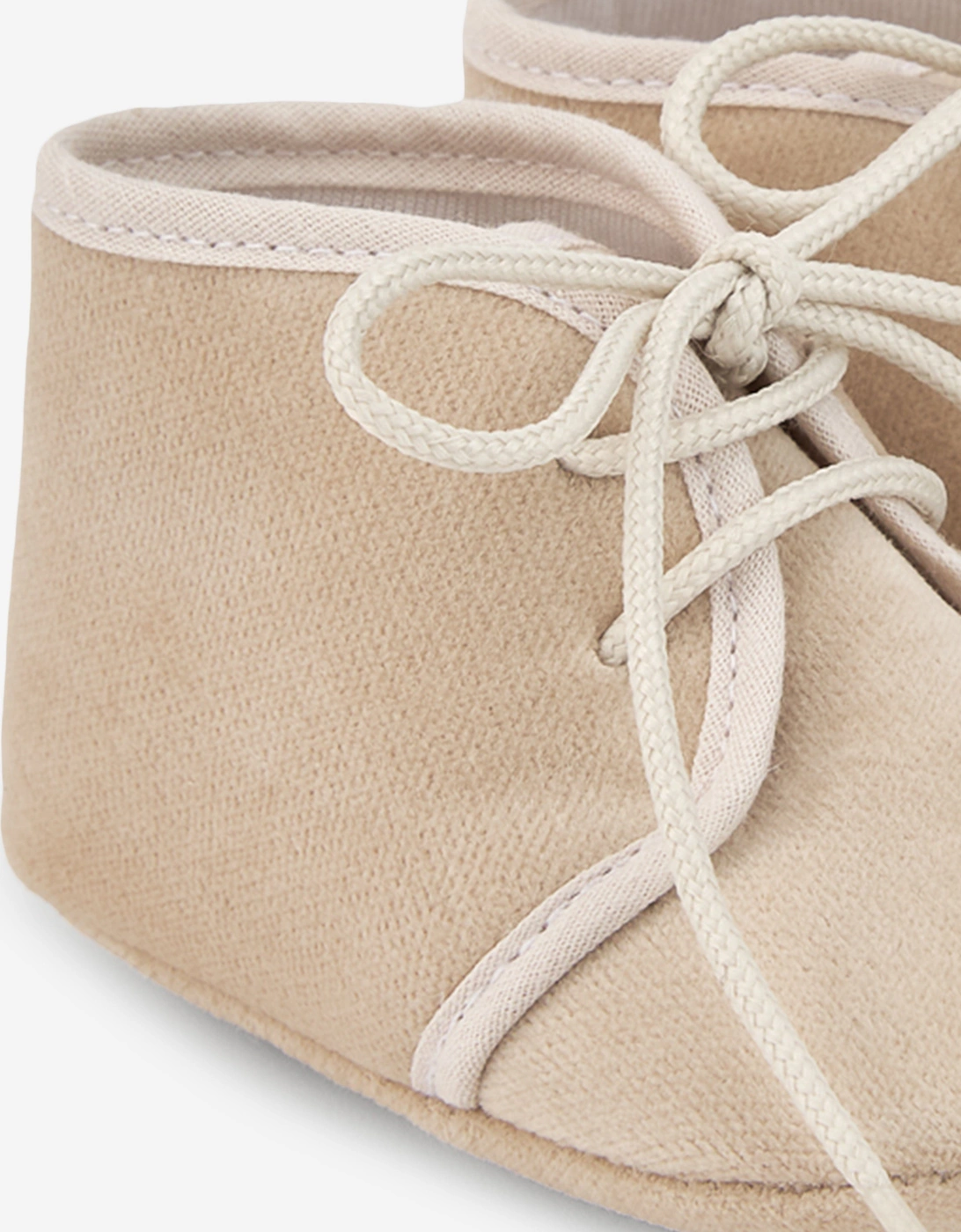Baby Cotton Booties in Beige