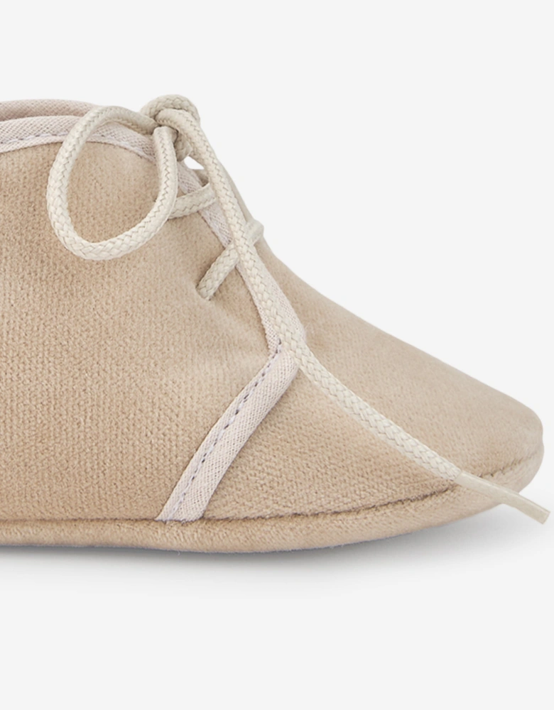 Baby Cotton Booties in Beige
