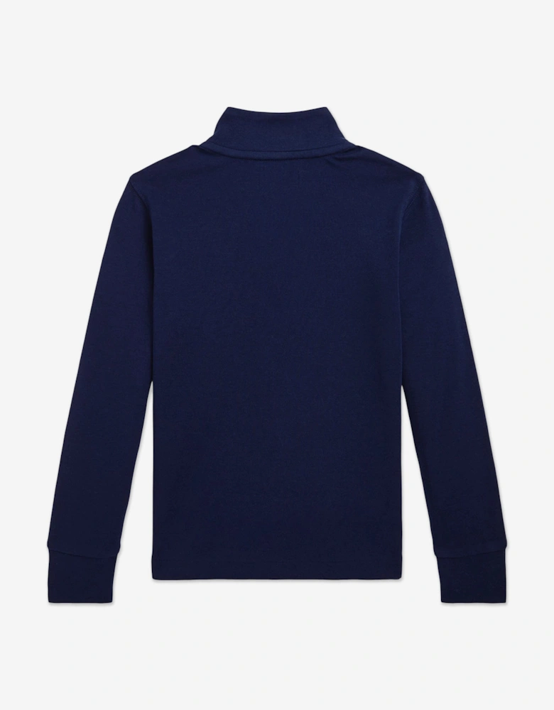 Boys Half Zip Sweatshirt in Navy