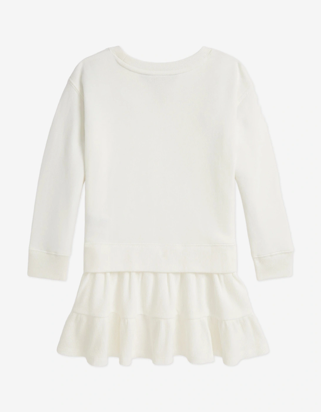 Girls Polo Bear Sweater Dress in Ivory