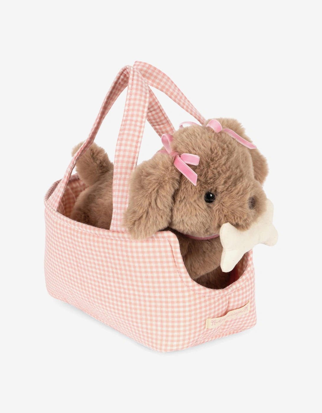 Maude Puppy with Basket in Pink (24cm), 6 of 5