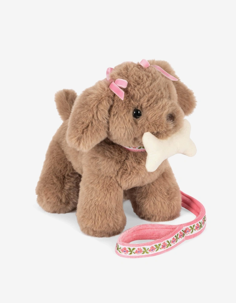 Maude Puppy with Basket in Pink (24cm)