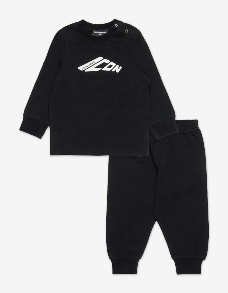 Baby Icon Logo Tracksuit in Black