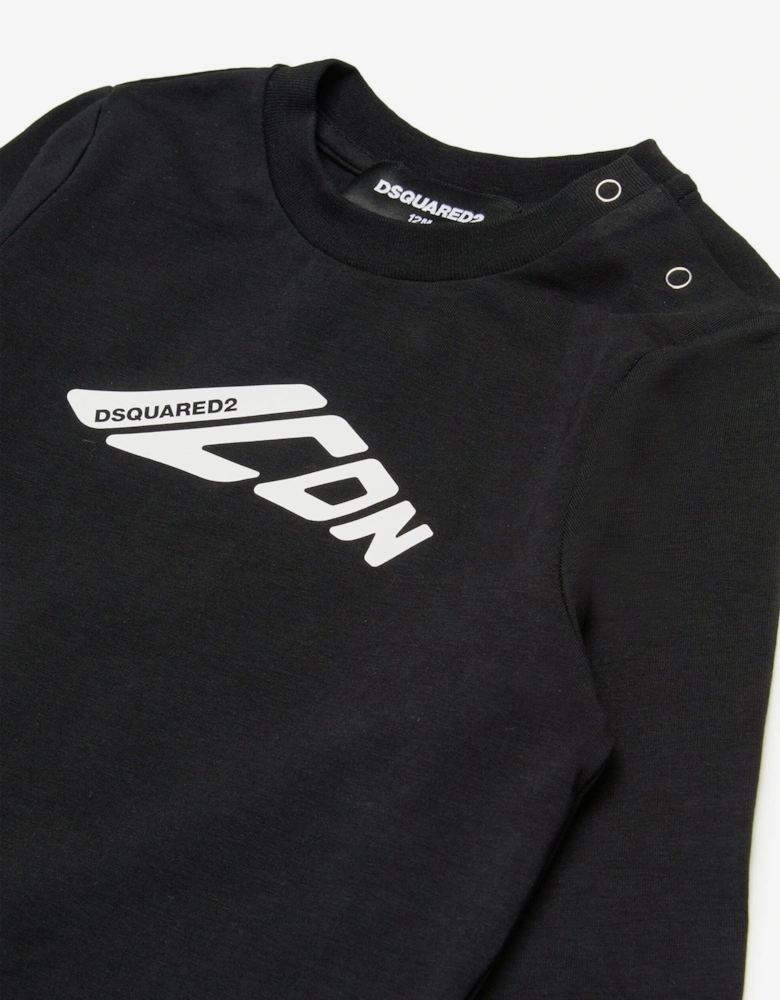 Baby Icon Logo Tracksuit in Black