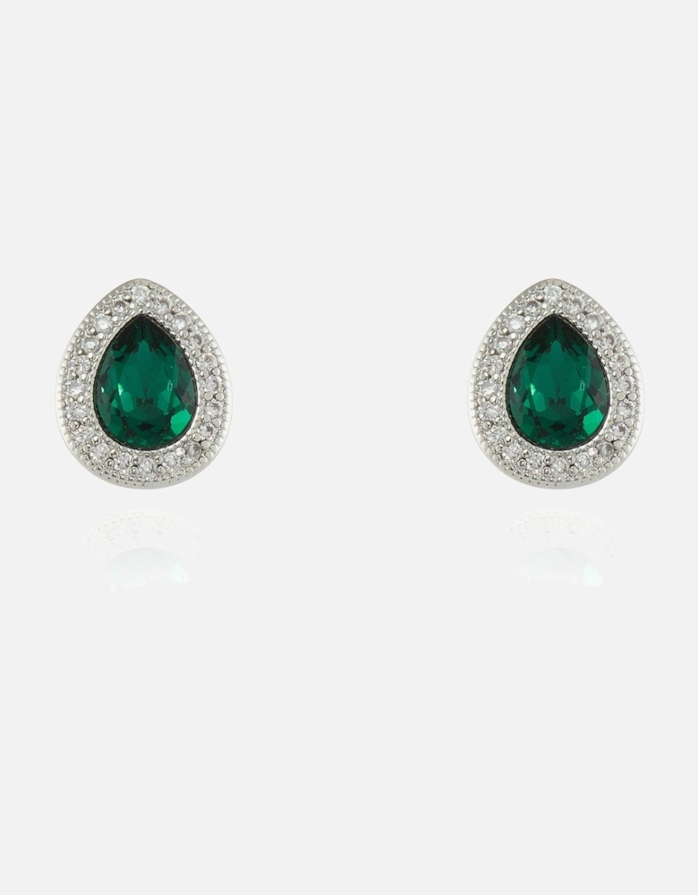 Talma Silver Emerald Earrings