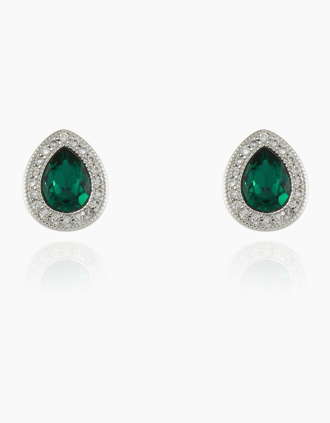 Cachet London Women's Silver/Silver Talma Emerald Earrings Small