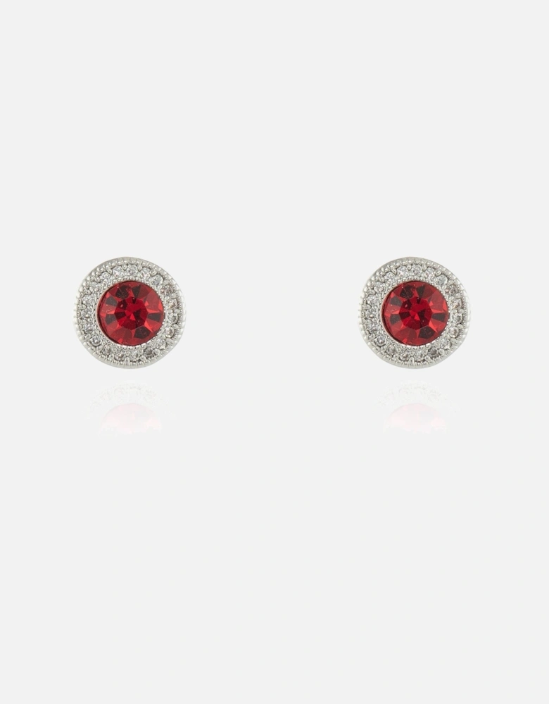 Chikle Ruby Silver Earrings