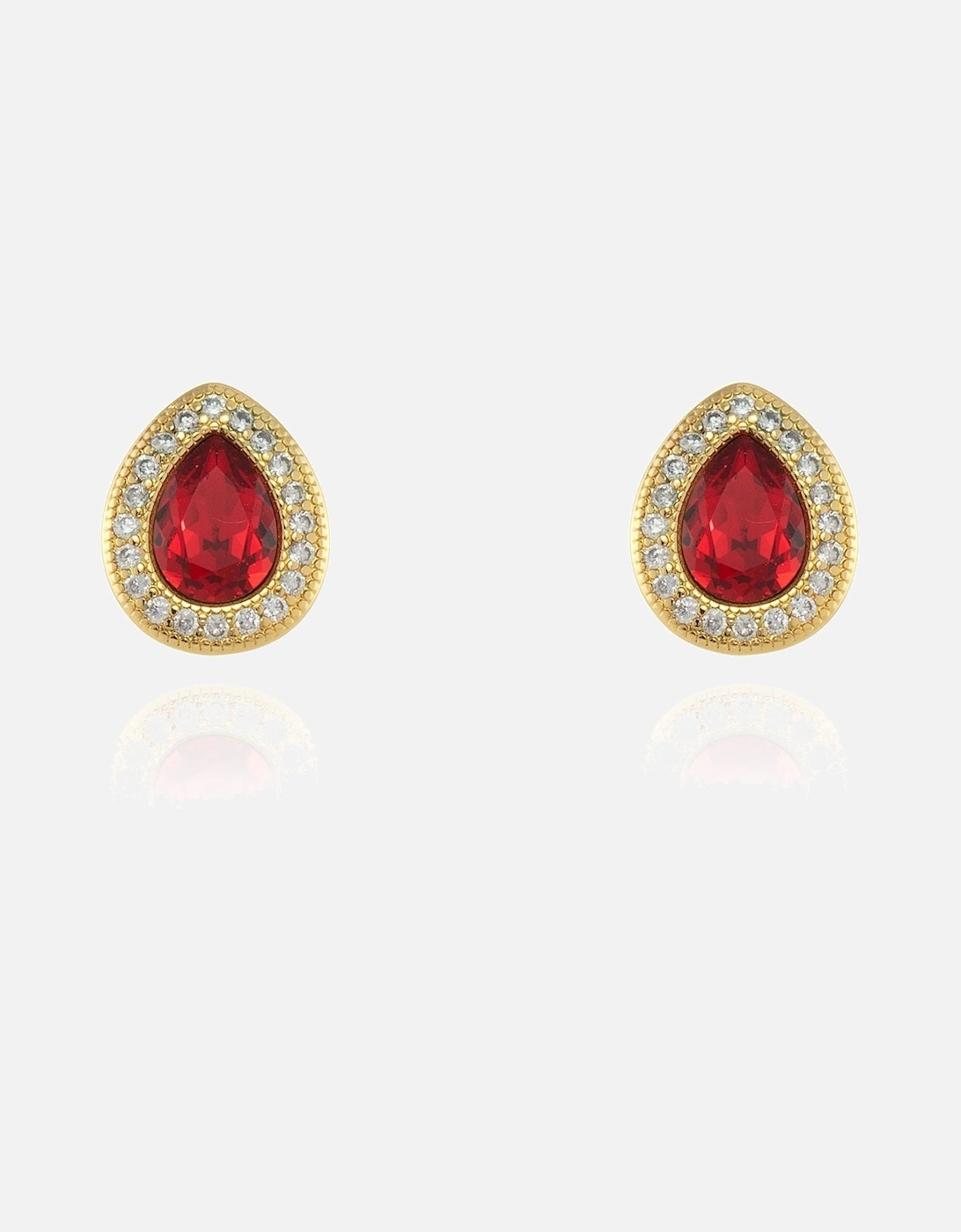 Women's Cachet London Talma Ruby Gold Earrings - White