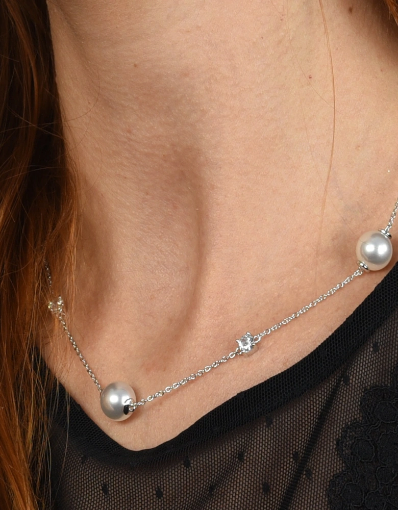 Halston Silver Pearl Necklace