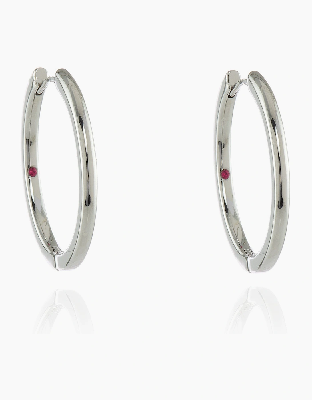 Women's Cachet London Henley Large 25mm Huggie Silver Hoop - Silver/Silver