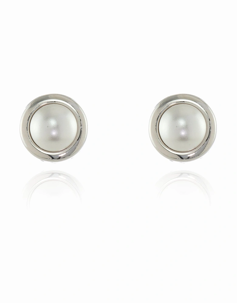 Pablo Pearl Silver Clip On Earrings