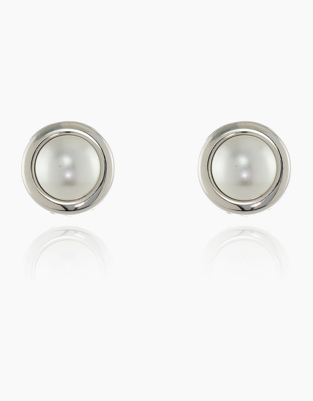 Cachet London Women's Silver/Silver Pablo Pearl Clip On Earrings