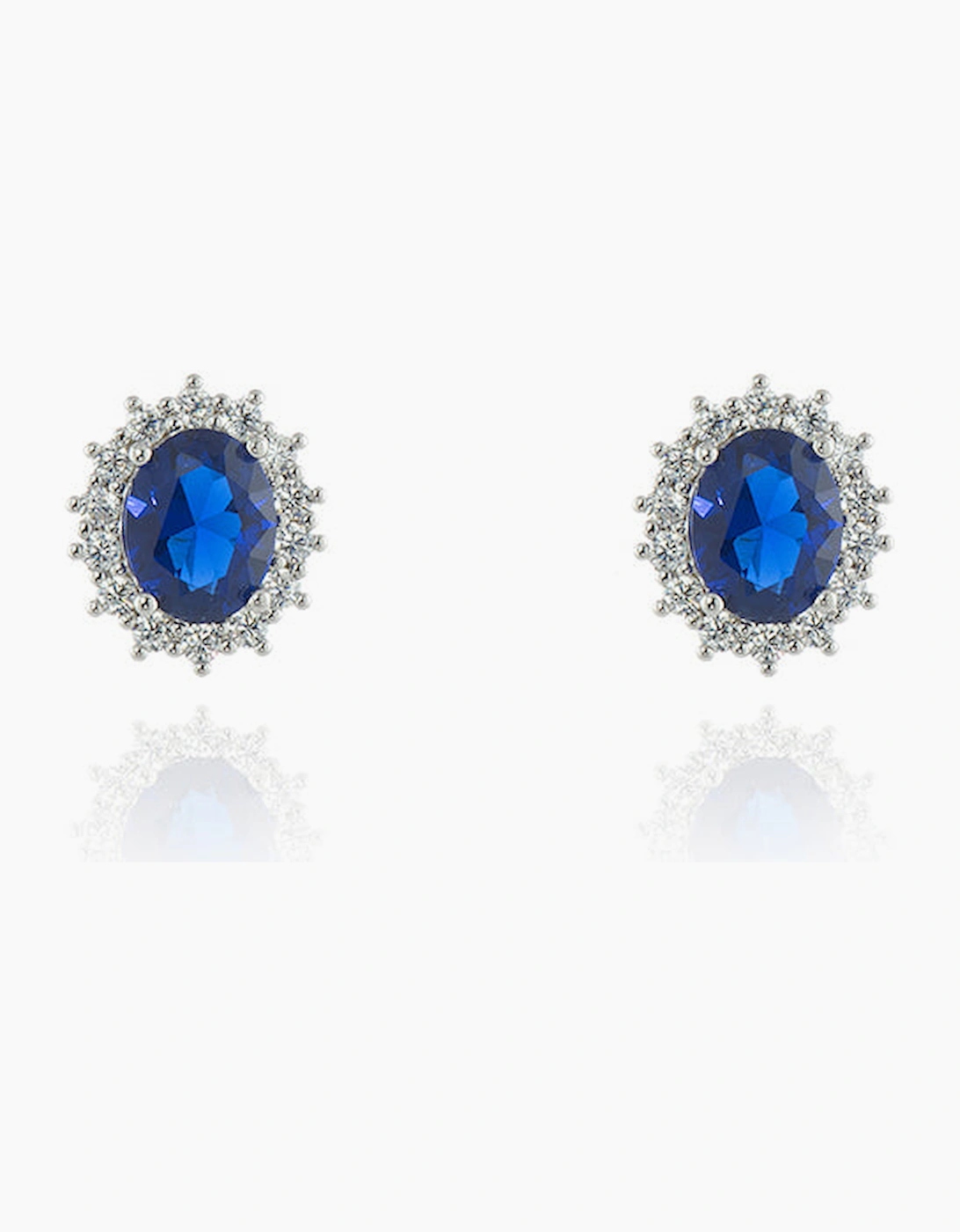 Women's Cachet London Dacia Silver Sapphire Earrings - Silver/Silver/Blue/Blue