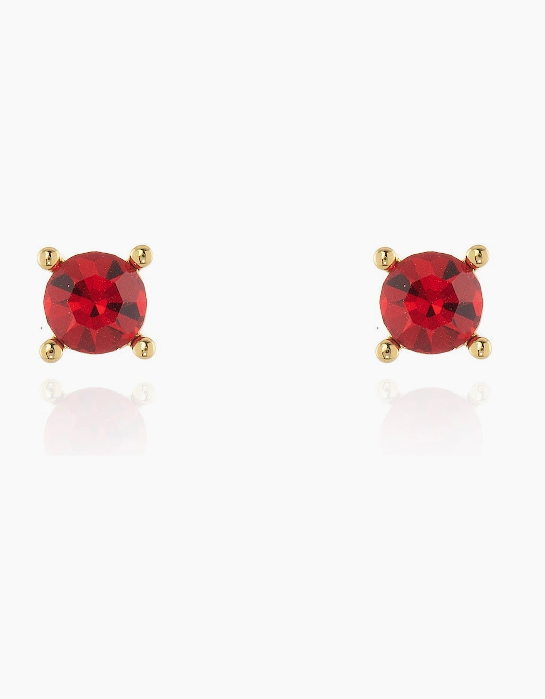 Women's Cachet London Laine 6mm Ruby Gold Earrings - Red/Red