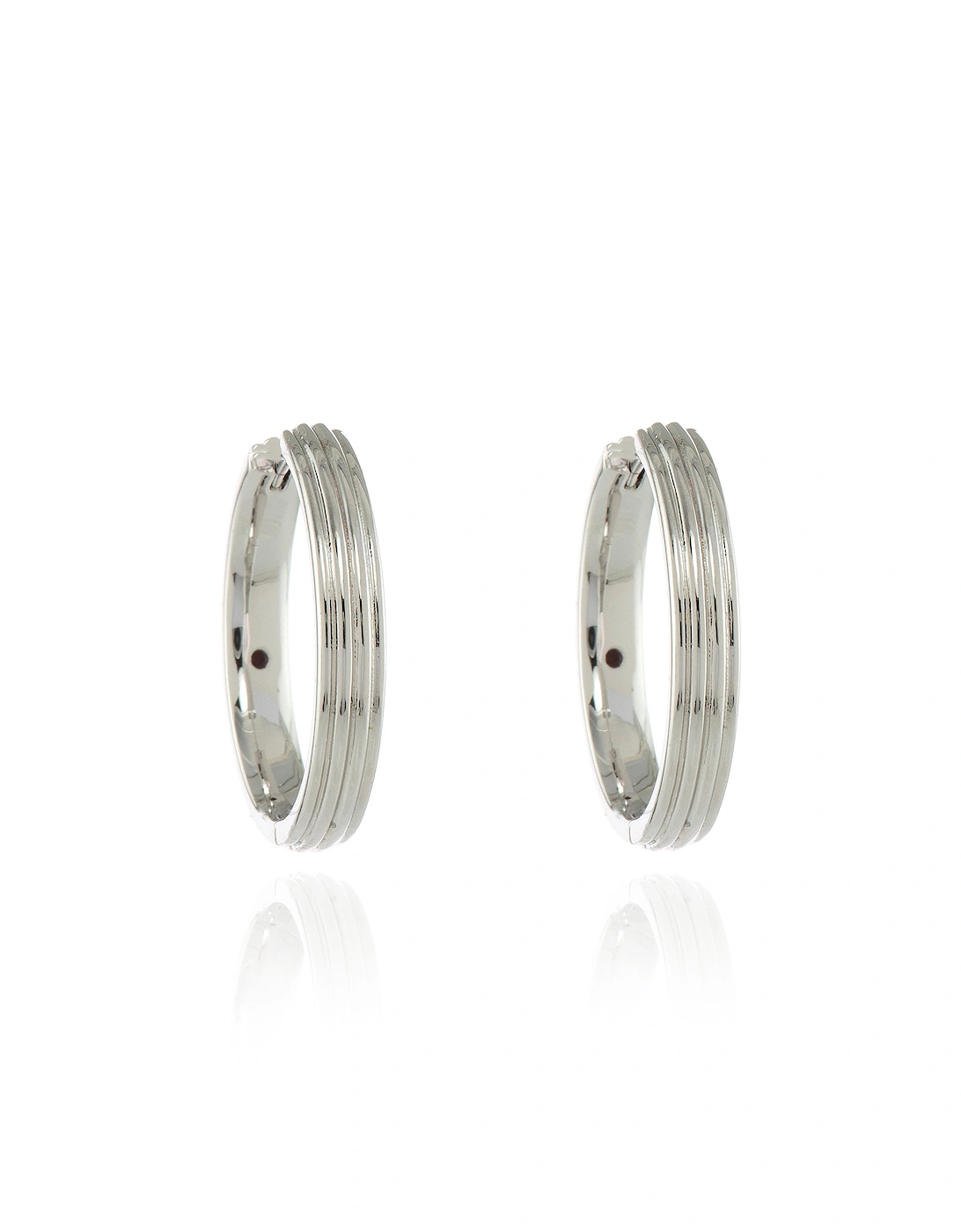 Cachet London Women's Silver/Silver Rivas 25Mm Hoop Large