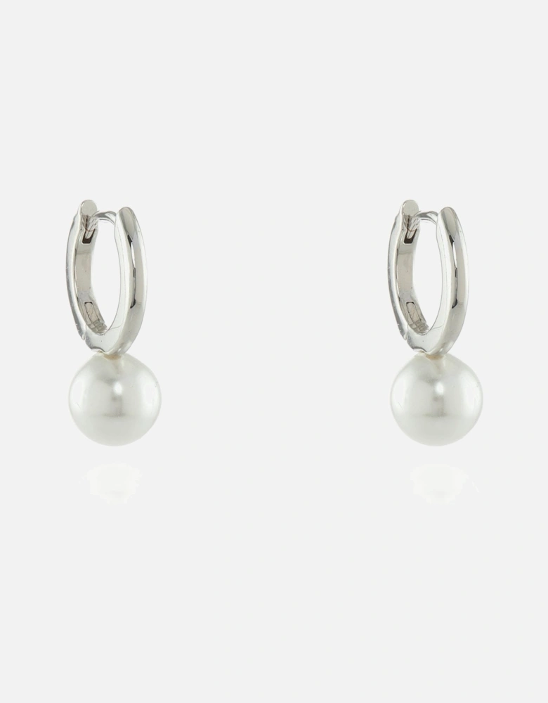 Padma 8mm Pearl Silver Hoop