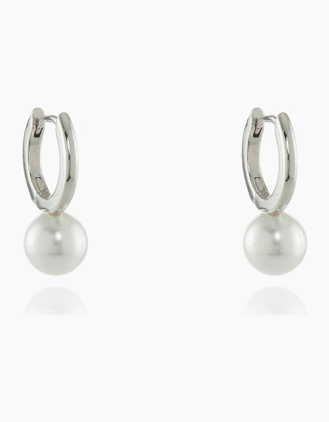 Women's Cachet London Padma 8mm Pearl Silver Hoop - Silver/Silver