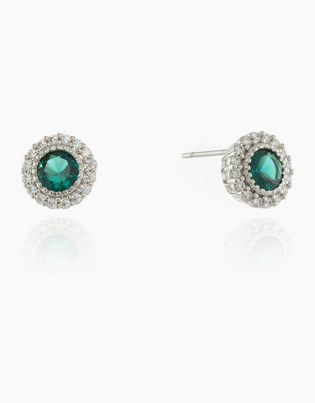 Cachet London Women's Silver/White/White/Silver Fidelity Emerald Earrings