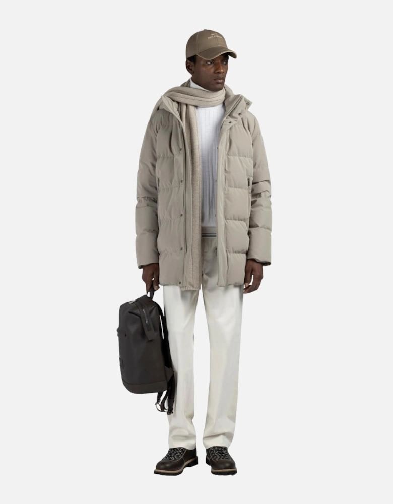 Long Down Jacket 128 Beige
