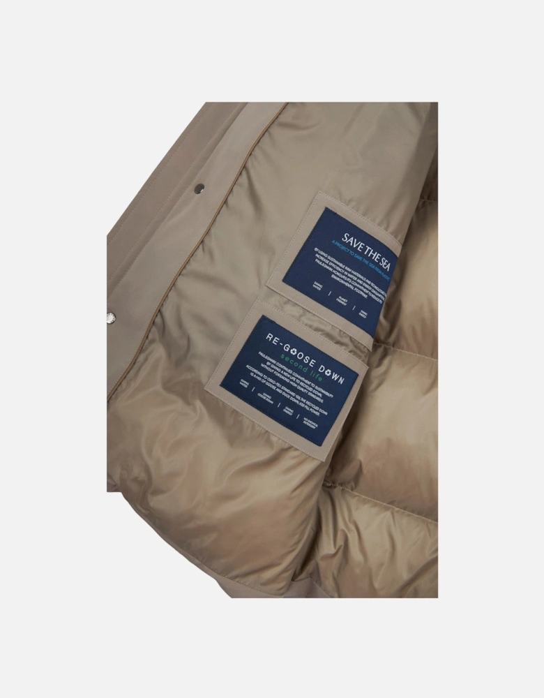 Long Down Jacket 128 Beige