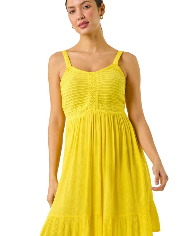 Strappy Shirred Sundress