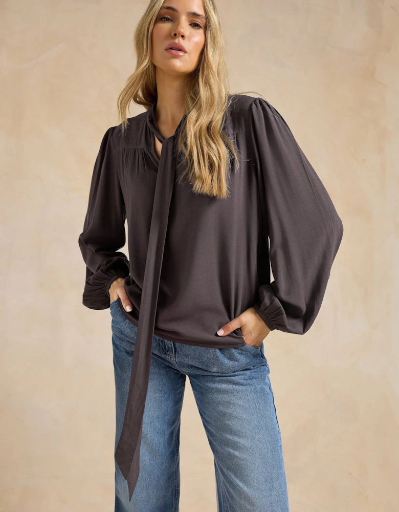 Tall Tie Neck Blouse