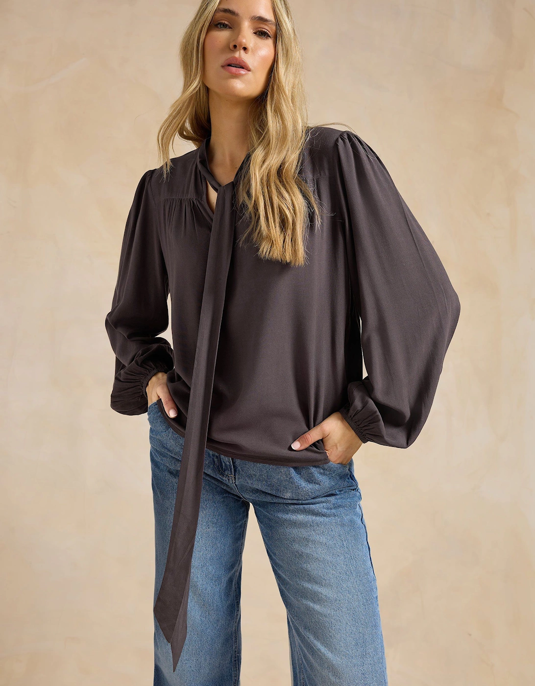 Tall Tie Neck Blouse, 2 of 1